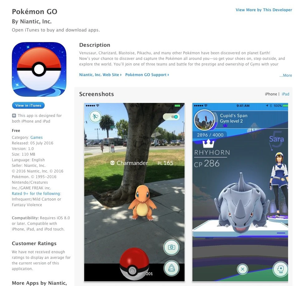 Pokémon GO on the App Storeのスクリーンショット