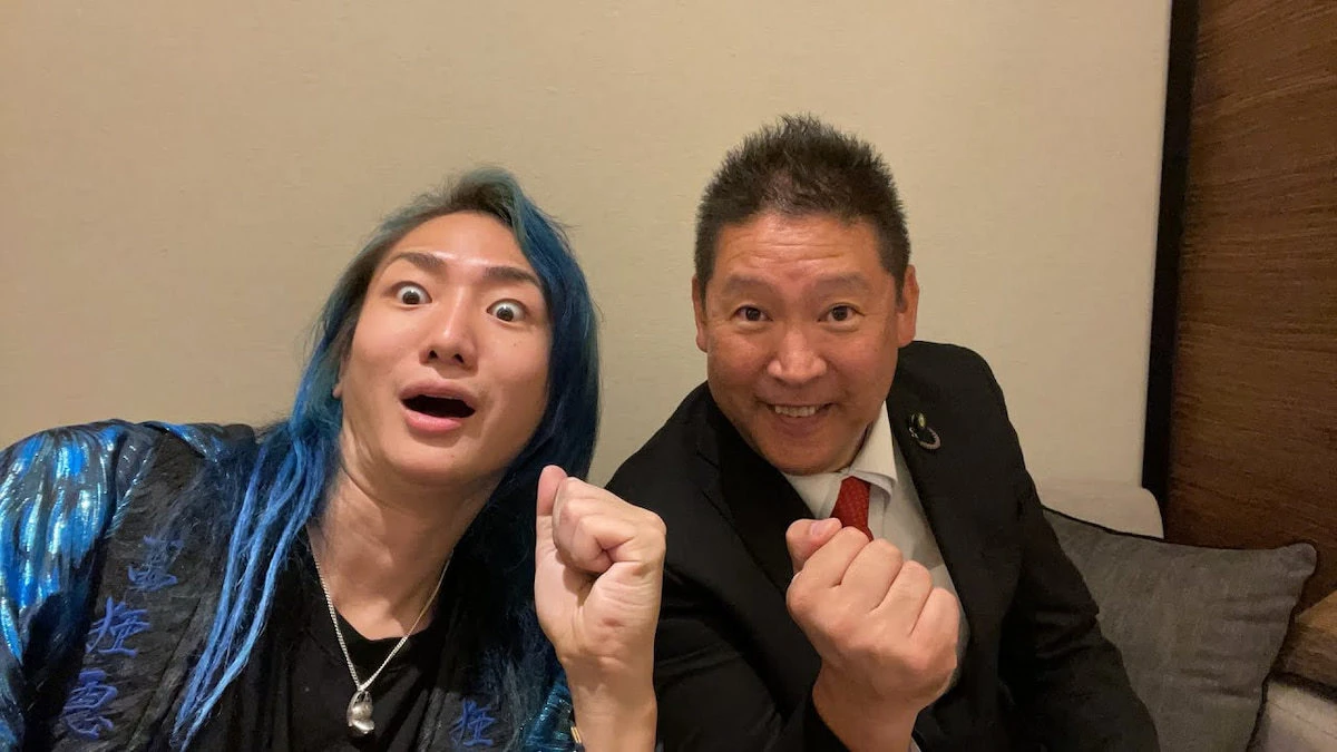 DJ社長さん（左）と立花孝志さん（右）／画像は配信「DJ社長、国会議員目指します」より