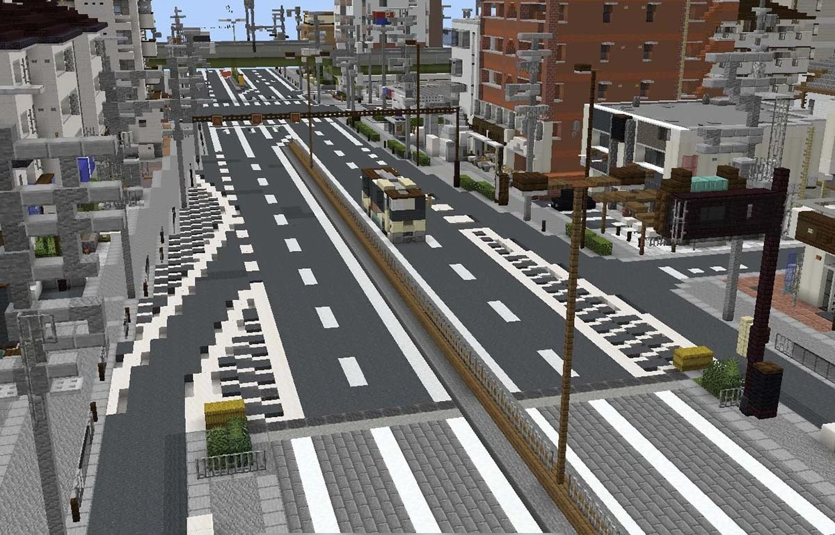 マイクラで再現された大阪の郊外　ブロックとは思えない街並みが超リアル