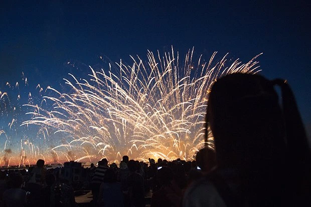 花火を観るRYUTist@ぎおん柏崎まつり 海の大花火大会