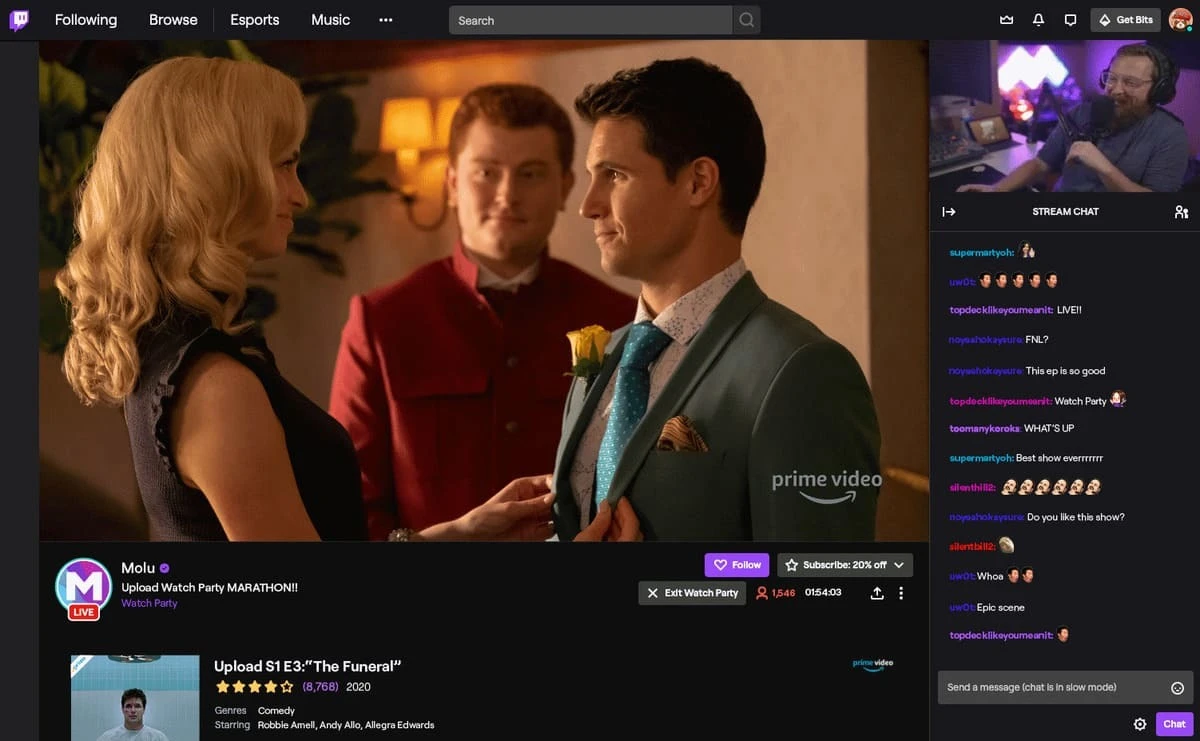 Twitch、Amazonプライムビデオの同時視聴機能「Watch Party」をリリース