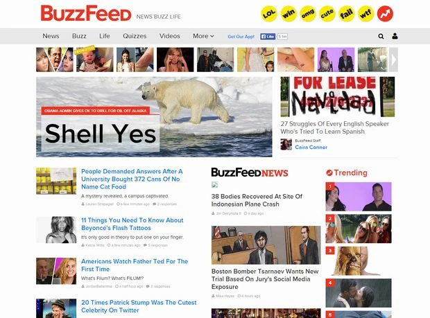 画像は「BuzzFeed」サイトのスクリーンショット
