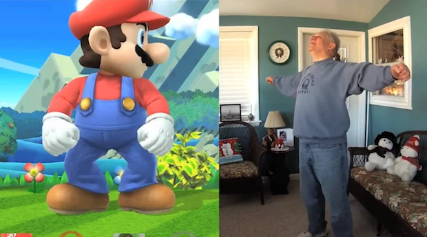 「Super Smash Bros. Wii U: All Taunt Animations reenacted by my Dad 」スクリーンショット