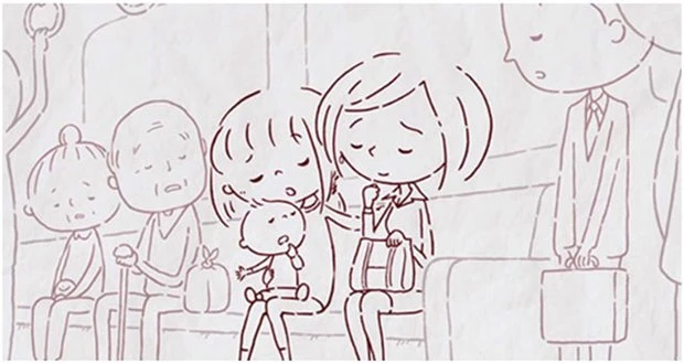 電車の中での『小さなやさしさ』の連鎖。1分でココロやさしくなれるアニメ！