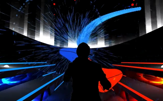 VR空間で音をはじくゲーム「Audioshield」　飛び散るエフェクトが爽快