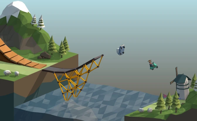 物理演算ベースの架け橋ゲーム『Poly Bridge』Steamで正式リリース