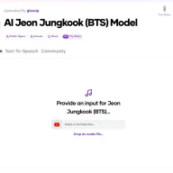 AI Jeon Jungkook(BTS) Model／画像は「Voicify.Ai」のスクリーンショット