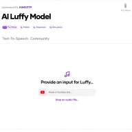 AI Luffy Model／画像は「Voicify.Ai」のスクリーンショット
