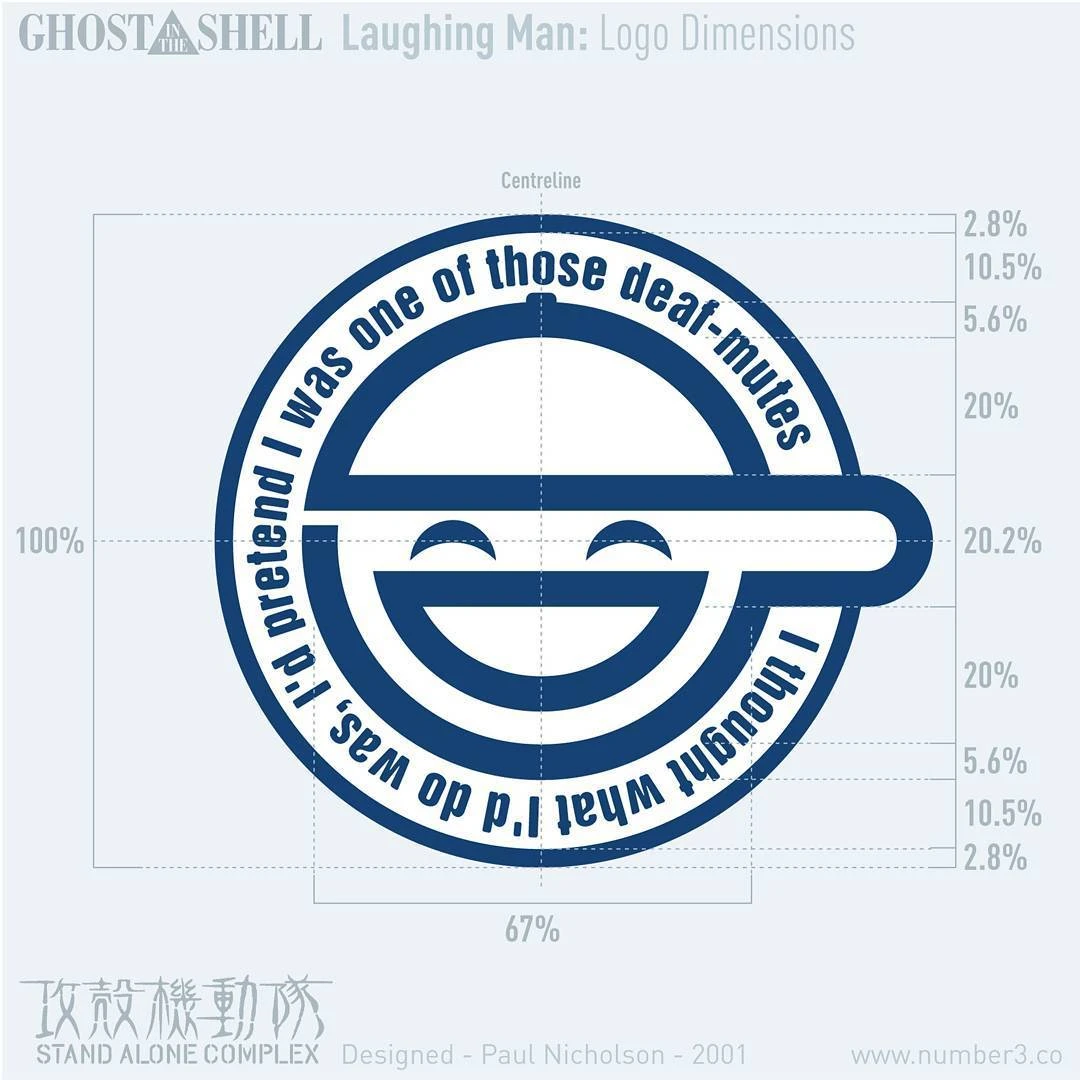 笑い男／画像は「笑い男」シンボルのデザイナー ポール・ニコルソンさんの<a href="https://www.instagram.com/p/CngiC0GMSjp/" target="_blank">Instagram（number3__）</a>より