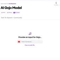 AI Gojo Model／画像は「Voicify.Ai」のスクリーンショット