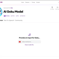 AI Goku Model／画像は「Voicify.Ai」のスクリーンショット