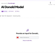 AI Donald Model／画像は「Voicify.Ai」のスクリーンショット