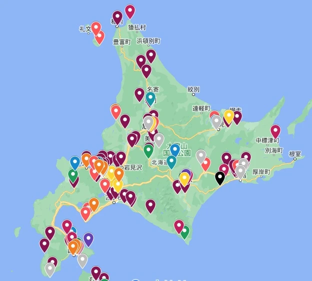 「ホロライブ聖地パーフェクトマップ」北海道