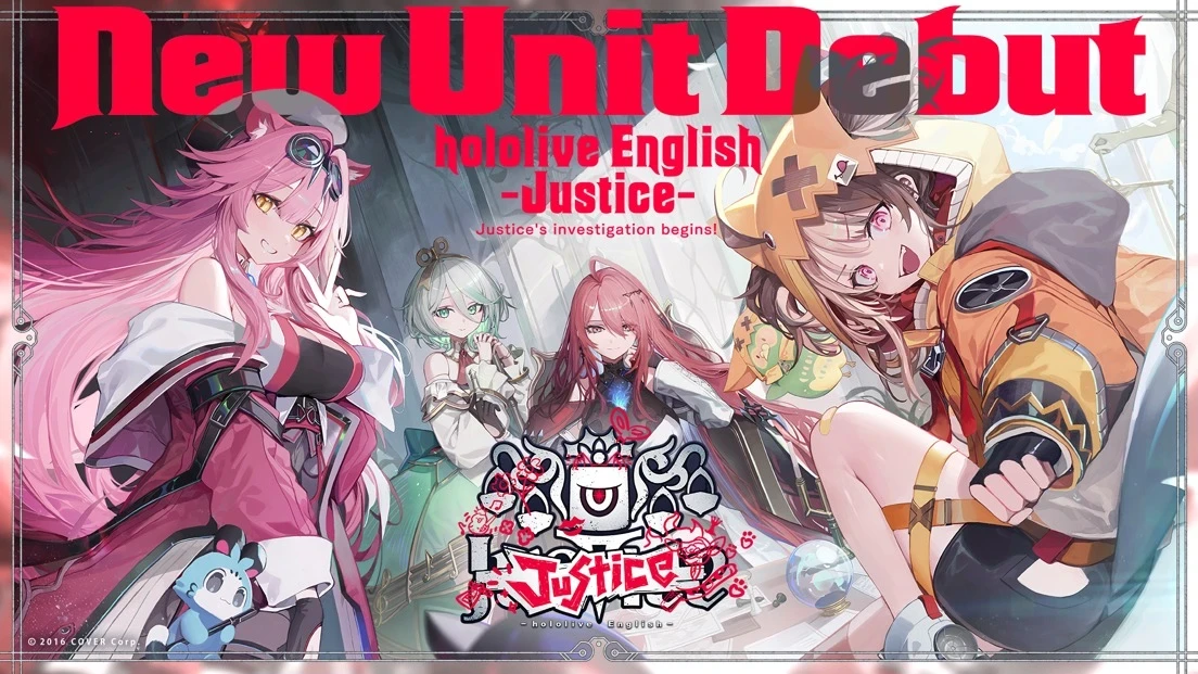 ホロライブEN新人VTuberユニット「Justice」デビュー　正義をもたらす4人組