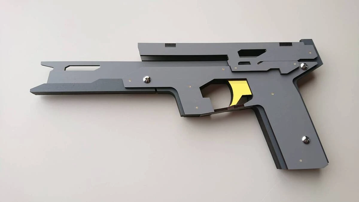 オリジナル輪ゴム銃ver.1　塗装バージョン（トリガーカラー：イエロー）