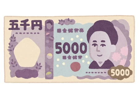 新5000円紙幣のイラスト