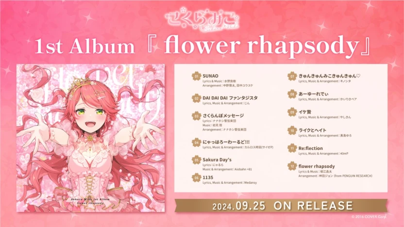 さくらみこの1stフルアルバム『flower rhapsody』参加クリエイター