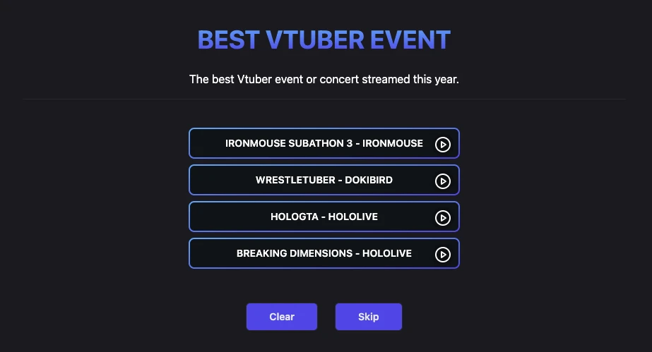 Best VTuber Event