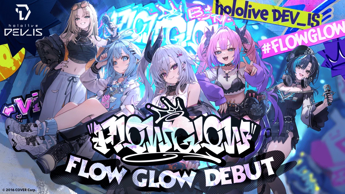 holoilve DEV_ISからデビューする5人。左から虎金妃笑虎さん、水宮枢さん、響咲リオナさん、綺々羅々ヴィヴィさん、輪堂千速さん