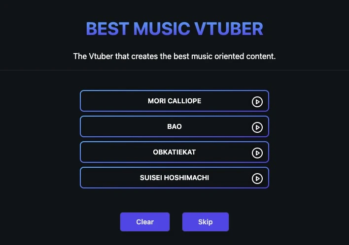 星街すいせいさんがノミネートされた音楽部門「Best Music VTuber」