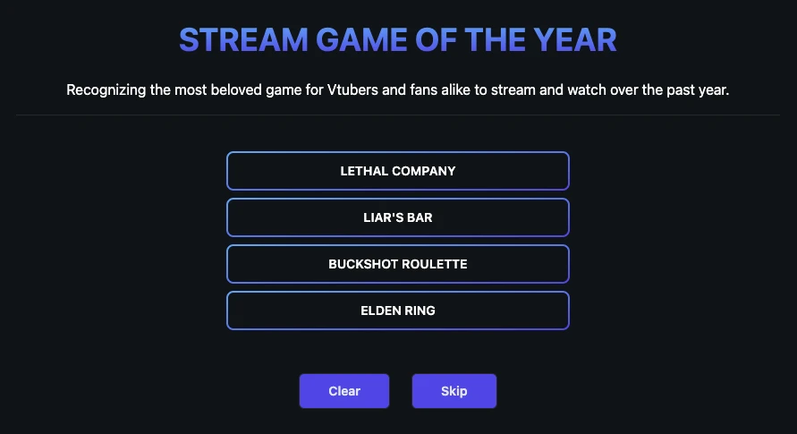 Stream Game of the Year