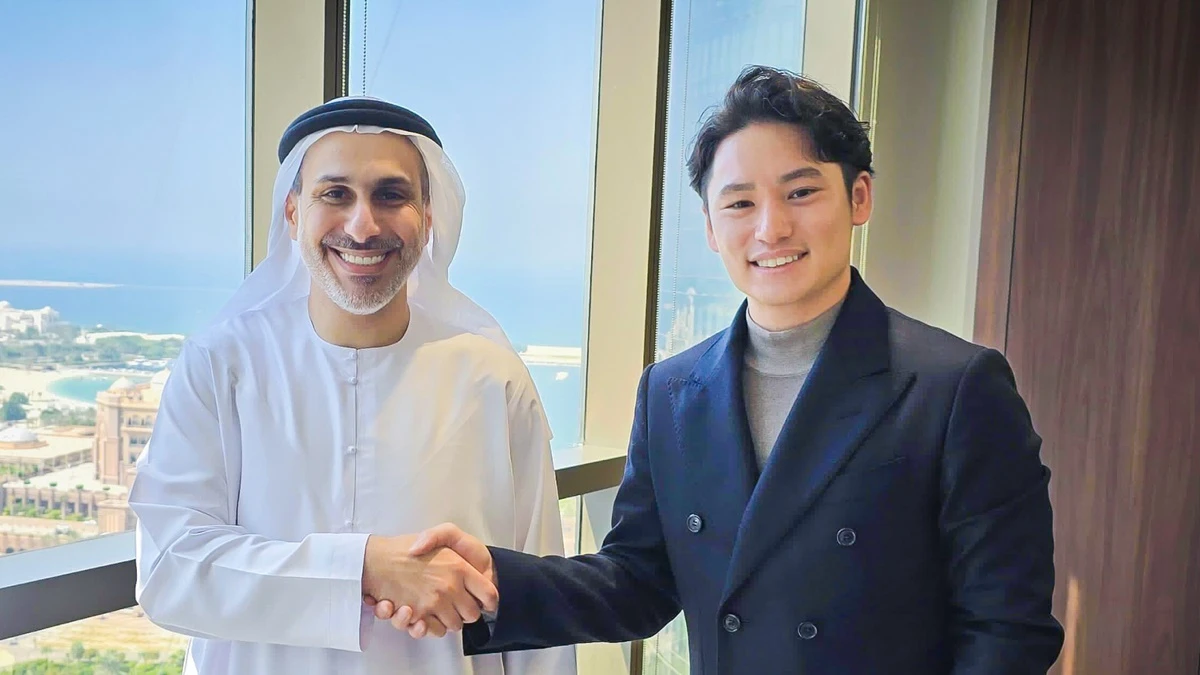 総額10.7億円を資金調達したREJECTのオーナー甲山翔也さんと、Gyrfalcon Holding LLCのSultan AlDarmakiさん