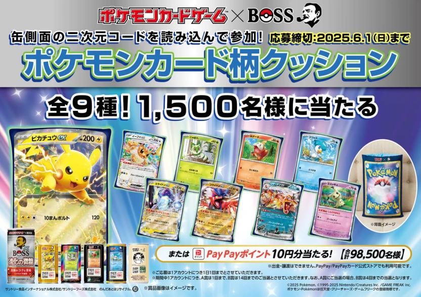 ポケモンカード柄クッション（全9種）